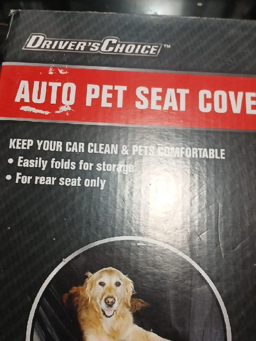 Black Auto Pet Seat Cover for Dogs